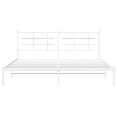 vidaXL Cadre de lit métal sans matelas et tête de lit blanc 180x200 cm