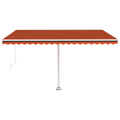 vidaXL Auvent manuel rétractable sur pied 450x350 cm Orange et marron