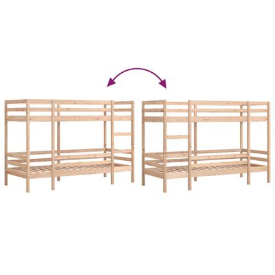 vidaXL Lit superposé sans matelas 90x190 cm bois de pin massif