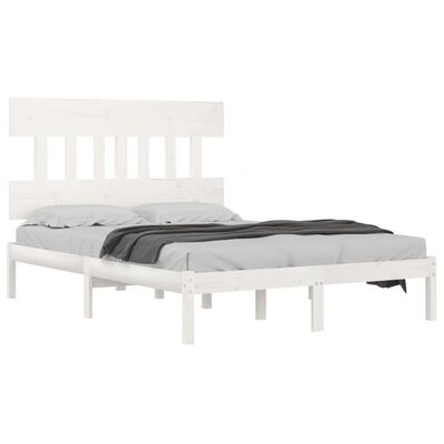 vidaXL Cadre de lit sans matelas blanc 120x190 cm bois massif