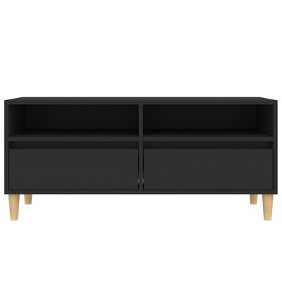 vidaXL Meuble TV noir 100x34,5x44,5 cm bois d'ingénierie