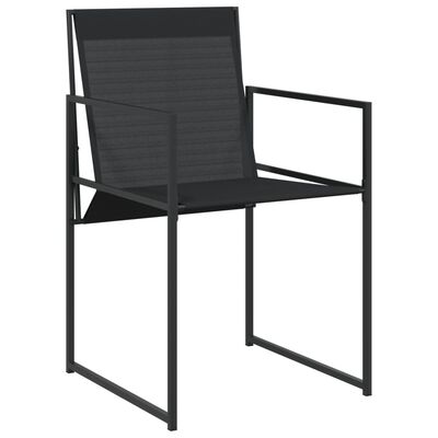 vidaXL Chaises de jardin 4 pcs noir acier et textilène