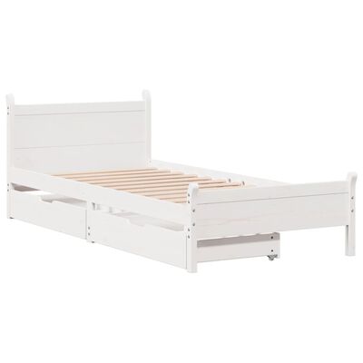 vidaXL Cadre de lit sans matelas blanc 90x200 cm bois de pin massif