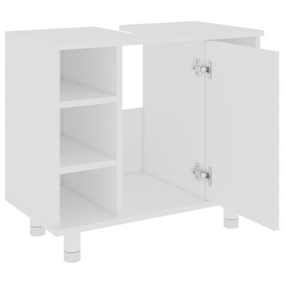 vidaXL Ensemble de meubles de salle de bain 3pcs Blanc Bois ingénierie