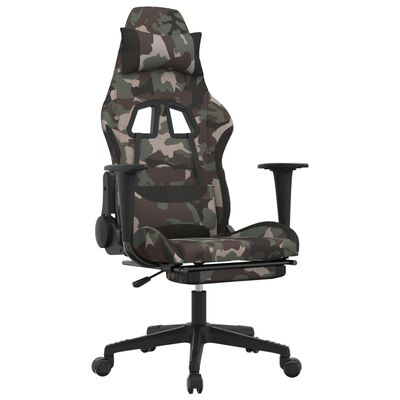 vidaXL Chaise de jeu avec repose-pied Camouflage et noir Tissu