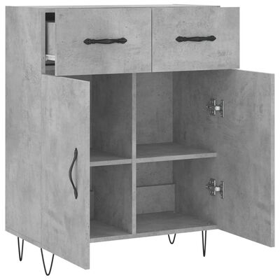 vidaXL Buffet gris béton 69,5x34x90 cm bois d'ingénierie