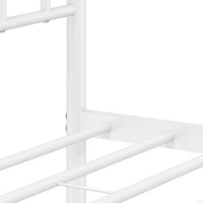 vidaXL Cadre de lit métal sans matelas et pied de lit blanc 107x203 cm