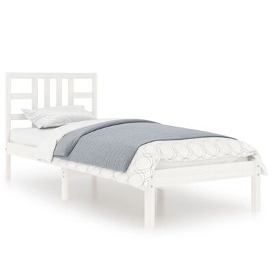 vidaXL Cadre de lit sans matelas blanc 100x200 cm bois massif