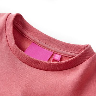 Sweat-shirt enfants bloc de couleurs rose et henné 140