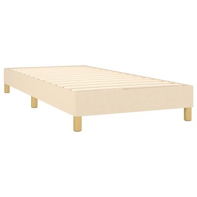 vidaXL Sommier à lattes de lit avec matelas Crème 80x200 cm Tissu