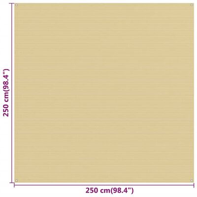 vidaXL Tapis de tente beige 250x250 cm PEHD