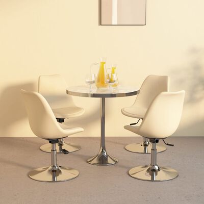 vidaXL Chaises pivotantes à manger lot de 4 Crème Tissu