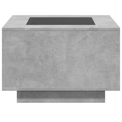 vidaXL Table basse avec LED gris béton 60x60x40 cm bois d'ingénierie