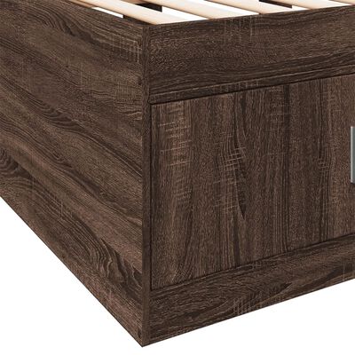 vidaXL Lit de jour avec tiroirs sans matelas chêne marron 75x190 cm