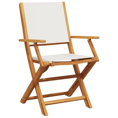 vidaXL Ensemble de bistro 3 pcs blanc crème tissu et bois massif