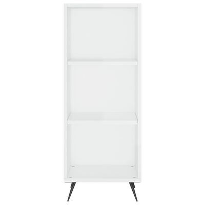 vidaXL Buffet haut Blanc brillant 34,5x34x180 cm Bois d'ingénierie