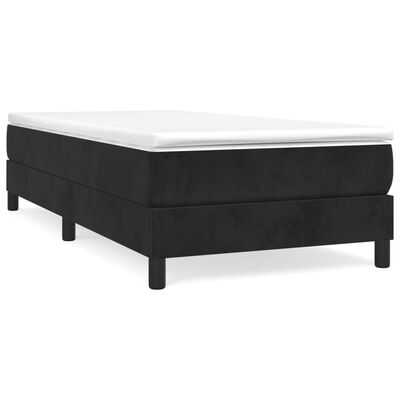 vidaXL Sommier à lattes de lit avec matelas Noir 90x200 cm Velours