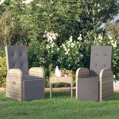 vidaXL Chaises de jardin inclinables coussins lot de 2 Résine tressée