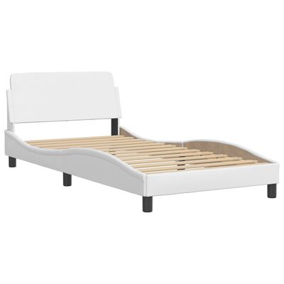 vidaXL Lit avec matelas blanc 100x200 cm similicuir