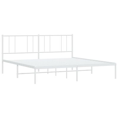 vidaXL Cadre de lit métal avec tête de lit blanc 183x213 cm