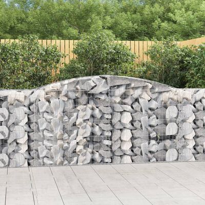 vidaXL Paniers à gabions arqués 3 pcs 400x50x100/120 cm Fer galvanisé