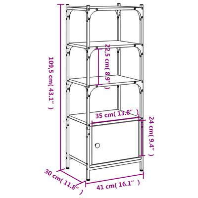 vidaXL Bibliothèque à 3 niveaux chêne fumé 41x30x109,5 cm