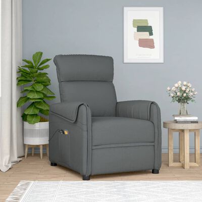 vidaXL Fauteuil de massage inclinable Gris foncé Tissu