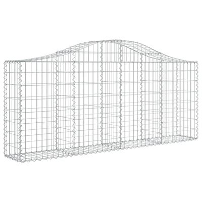 vidaXL Paniers à gabions arqués 2 pcs 200x30x80/100 cm Fer galvanisé