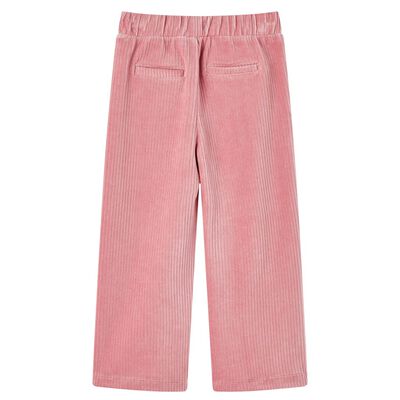 Pantalons pour enfants velours côtelé rose clair 104