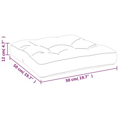 vidaXL Coussins de palette lot de 2 crème tissu