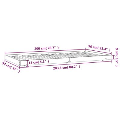 vidaXL Cadre de lit sans matelas 90x200 cm bois de pin massif