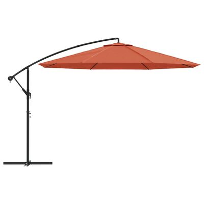 vidaXL Parasol de jardin en porte-à-faux et poteau en aluminium