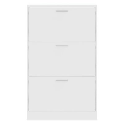 vidaXL Armoire à chaussures Blanc 63x24x103 cm Bois d'ingénierie