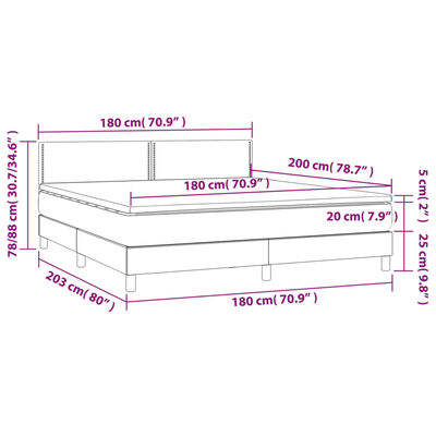 vidaXL Sommier à lattes de lit avec matelas Cappuccino 180x200 cm