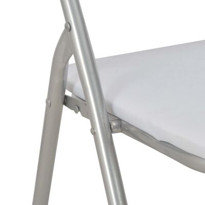 vidaXL Chaises pliantes à manger lot de 2 blanc similicuir