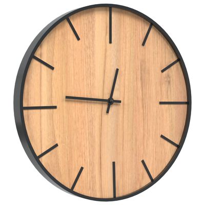 vidaXL Horloge murale marron Ø39 cm fer et bois d'ingénierie