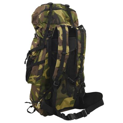 vidaXL Sac à dos de randonnée vert camouflage 60 L tissu oxford