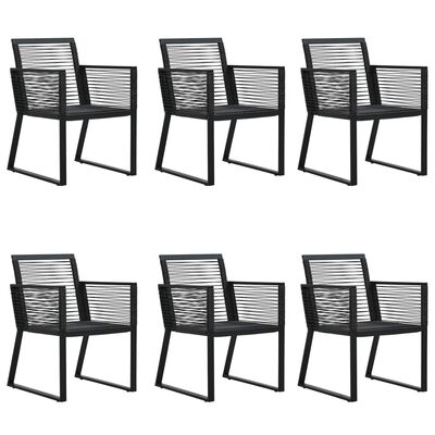 vidaXL Ensemble à manger de jardin 7 pcs Noir Rotin PVC