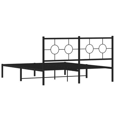 vidaXL Cadre de lit métal sans matelas et tête de lit noir 160x200 cm