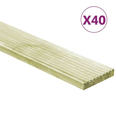 vidaXL Panneaux de terrasse 40 pcs 5,8 m² 1 m Pin massif imprégné