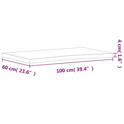 vidaXL Dessus de bureau 100x(55-60)x4 cm bois massif de hêtre