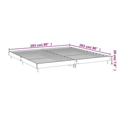 vidaXL Cadre de lit sans matelas chêne sonoma 200x200 cm