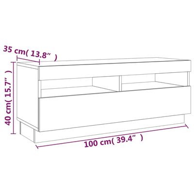 vidaXL Ensemble de meubles TV avec lumières LED 3 pcs Chêne marron