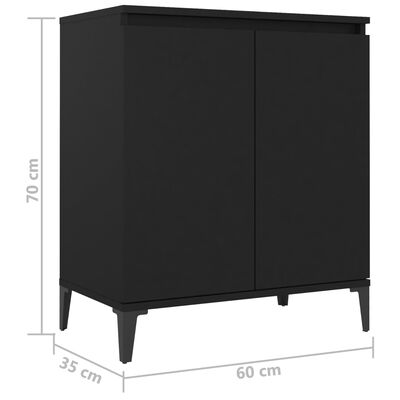 vidaXL Buffet noir 60x35x70 cm bois d'ingénierie