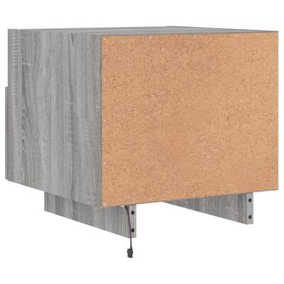 vidaXL Table de chevet avec lumières LED sonoma gris 40x39x37 cm