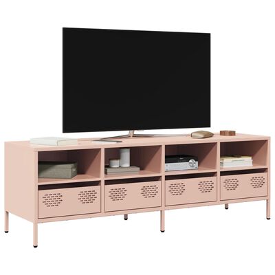 vidaXL Meuble TV rose 135x39x43,5 cm acier laminé à froid