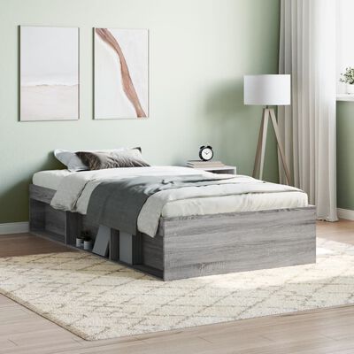 vidaXL Cadre de lit sans matelas sonoma gris 90x190 cm