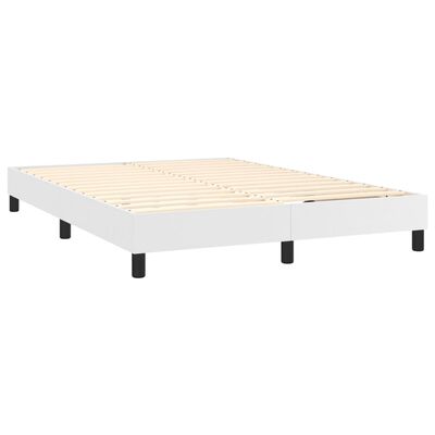 vidaXL Sommier à lattes de lit avec matelas Blanc 140x200cm Similicuir