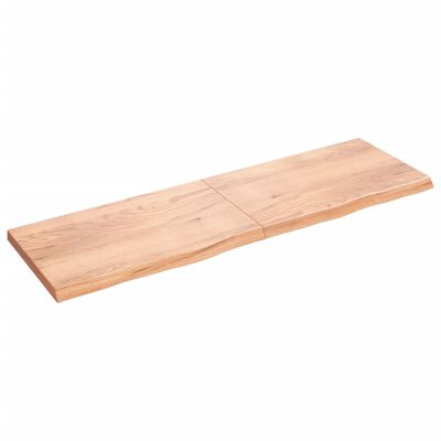 vidaXL Dessus de table marron clair bois chêne massif traité