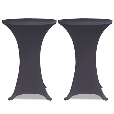 vidaXL Housse de table extensible 80 cm 2 pcs Anthracite